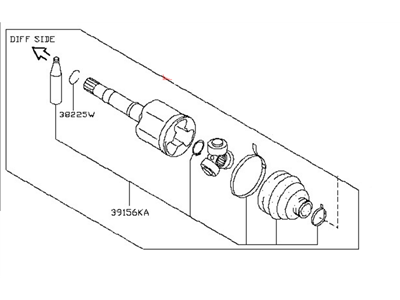 Nissan C9711-3HC0B Joint Assy-Inner