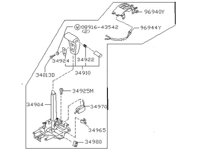 1996 Nissan Hardbody Pickup (D21U) Automatic Transmission Shifter - 34901-85P05