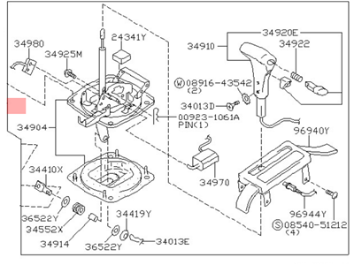 1996 Nissan 240SX Automatic Transmission Shifter - 34901-70F05