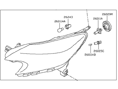 Nissan 26010-9ME0A Headlamp Assembly-Passenger Side