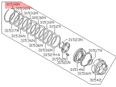 1985 Nissan Maxima Transfer Case Output Shaft Snap Ring - 31568-21X00