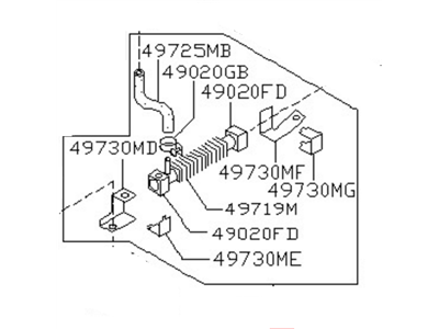 1994 Nissan Sentra Power Steering Hose - 49721-60Y00