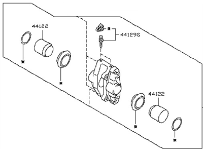 Nissan 44001-1LB0A CALIPER Assembly-Rear RH,W/O Pads Or SHIMS