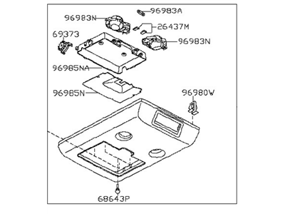 Nissan 96980-ZR01A Console Assembly-Roof