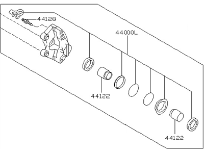 Nissan 44001-43P00 Brake CALIPER RH Rear