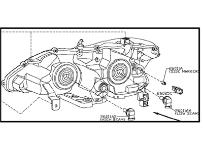 Nissan 26060-9HS2A Headlamp Assembly-Driver Side