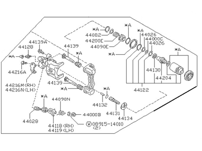 1991 Nissan Stanza Brake Caliper - 44001-61E01