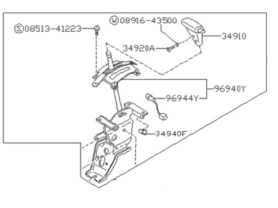 1987 Nissan Van Automatic Transmission Shifter - 34902-17C10