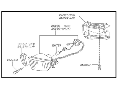 Nissan 26155-0L725 Lamp Assembly-Fog,LH