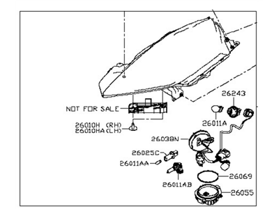 Nissan 26010-9RB0A Headlamp Assembly-Passenger Side