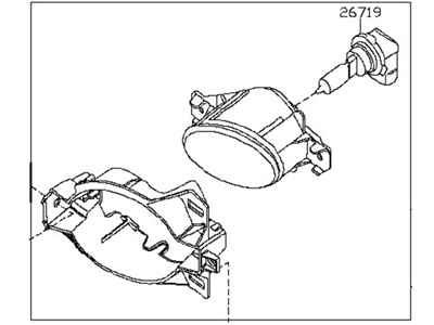 Nissan 26150-ZK30A Lamp Assembly-Fog, R
