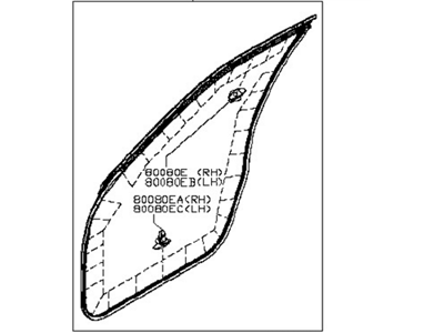 Nissan 80831-1KA0A WEATHERSTRIP Front Door LH