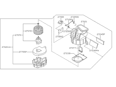 Nissan 27200-70F00 Blower Assy-Front