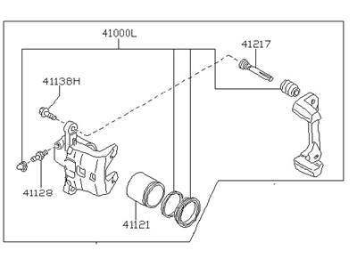 Nissan 41001-4B000 CALIPER Assembly-Front RH,W/O Pads Or SHIMS