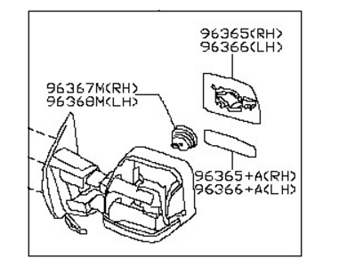 Nissan 96302-EZ04E Mirror Assembly-Outside LH