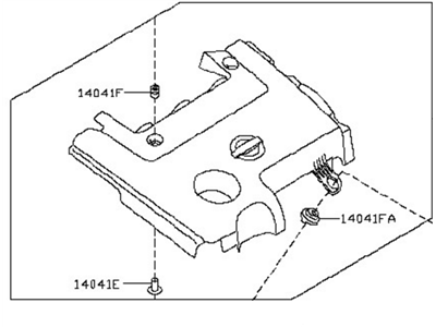 Nissan 14041-1AA1A Ornament Assy-Engine Cover