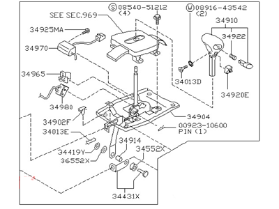 Nissan 34901-45P02 Transmission Control Device Assembly