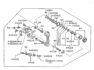 1997 Nissan Sentra Brake Caliper - 44001-0M800