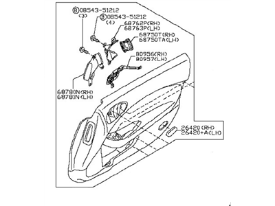 Nissan 80901-1EA1C FINISHER Assembly Front Door LH