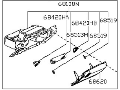 2014 Nissan Maxima Glove Box - 68500-9DA0B