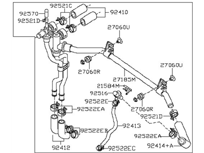 Nissan 92408-EA50B Hose Assembly-Heater