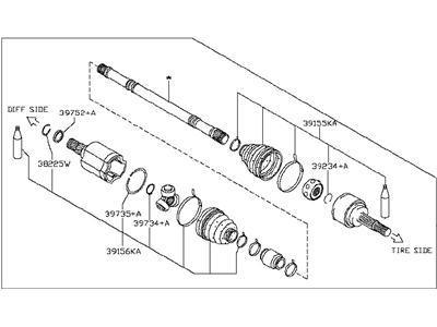 Nissan Rogue Axle Shaft - 39101-4BA0A