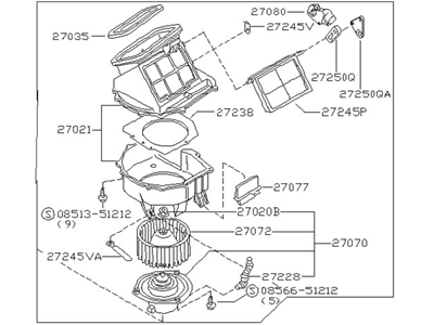 1998 Nissan Frontier Blower Motor - 27200-3S500