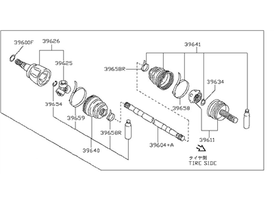 1993 Nissan Axxess Axle Shaft - 39601-64E00