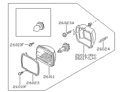 1986 Nissan Pulsar NX Headlight - 26010-33M06