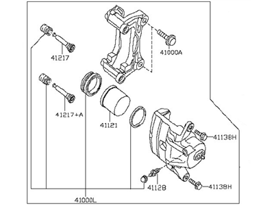 Nissan 41011-ZX00A CALIPER Assembly-Front LH, W/O Pads Or SHIMS