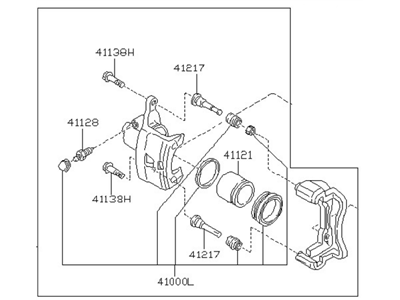 2000 Nissan Altima Brake Caliper - 41011-2B001