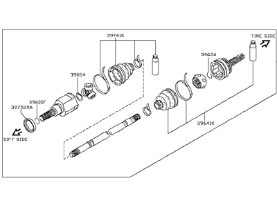 Nissan Rogue Axle Shaft - 39600-1HC1C