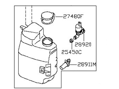 Nissan 28910-9FD0A Tank Assy-Windshield Washer