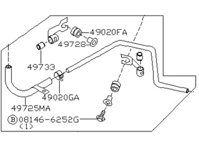 2002 Nissan Sentra Power Steering Hose - 49721-5M000