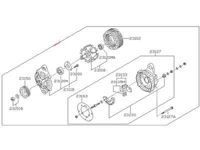 Nissan 23100-97E01 Hitachi Alternator Assembly