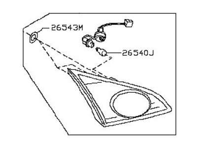 Nissan 26540-1AA1A Lamp Assembly-Back Up,RH