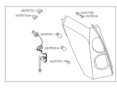 Nissan 26555-ZM70A Lamp Assembly-Rear Combination,LH