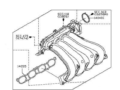 2014 Nissan NV Intake Manifold - 14001-ZJ80A