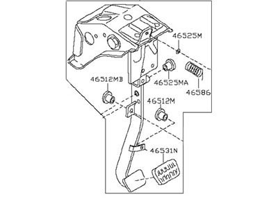 Nissan 46503-EA000 Pedal Assy-Clutch W/Bracket