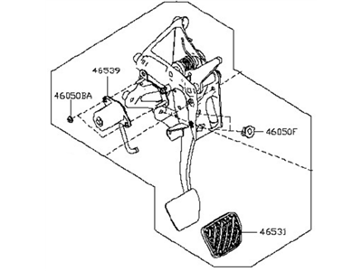 2017 Nissan Leaf Brake Pedal - 46501-3NF1B