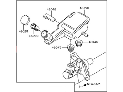 Nissan D6010-3BA6B Cylinder Assy-Brake Master