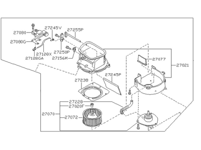 1994 Nissan Sentra Blower Motor - 27200-62J00