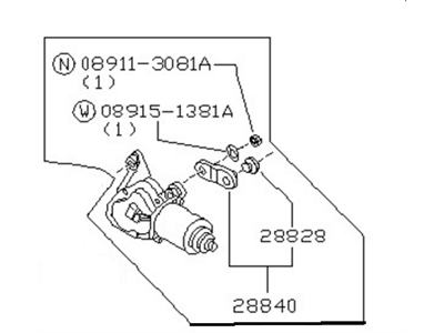 1992 Nissan Maxima Wiper Motor - 28810-86E11