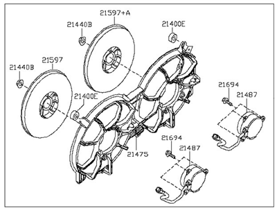 2009 Nissan Altima A/C Condenser Fan - 21481-JA100