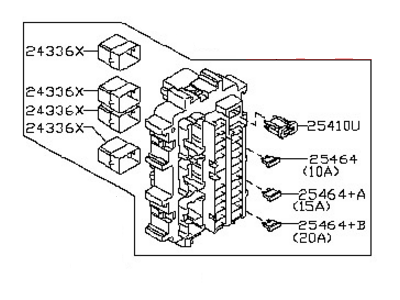 2020 Nissan 370Z Fuse Box - 24350-1UX1A