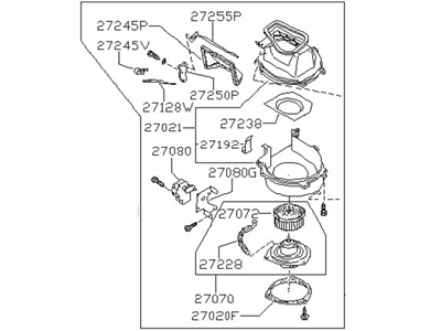 1992 Nissan Stanza Blower Motor - 27200-85E02