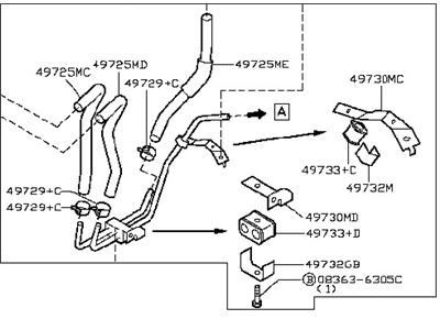 2005 Nissan 350Z Power Steering Hose - 49790-CE320