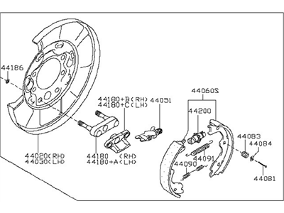 2014 Nissan Frontier Brake Backing Plate - 44010-EA08B