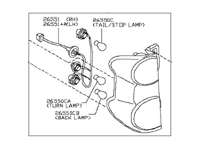 Nissan 26550-3LM0A Combination Lamp Assy-Rear,RH