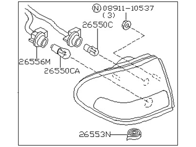 2004 Nissan Sentra Back Up Light - 26550-5M025